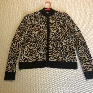 St John Slightly Used Neutral Animal Print Jacket